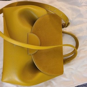 Polene numero un handbag in trio jaune yellow